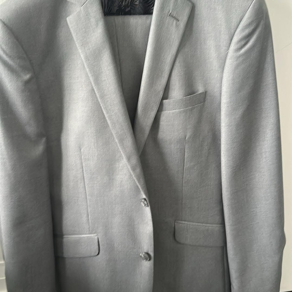Grey Slim-Fit Renoir Suit with Classic Lapels
